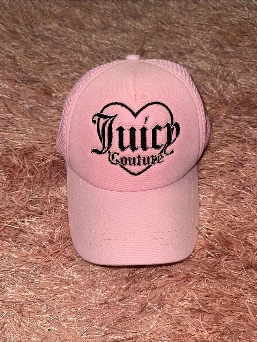 Juicy Couture Pink Heart Logo Trucker Cap